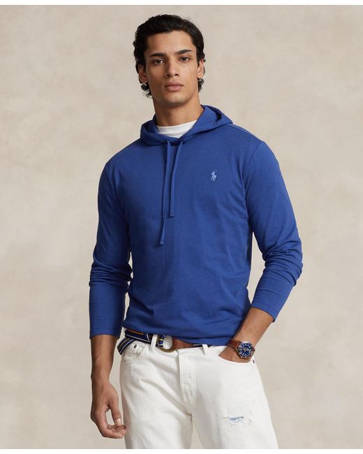 Polo Ralph Lauren Blue Jersey Hooded T-shirt for men
