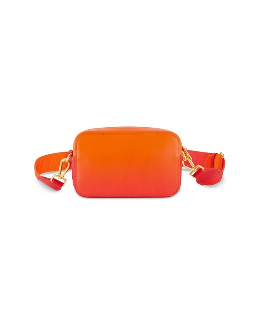 Mac Duggal Orange Ombre Leather Crossbody Camera Bag