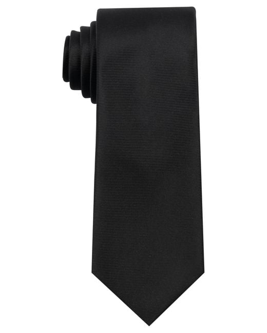 Calabrum Black Slim Solid Tie for men