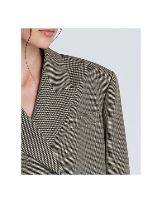 Kenneth Cole Green Houndstooth Cropped Jacket