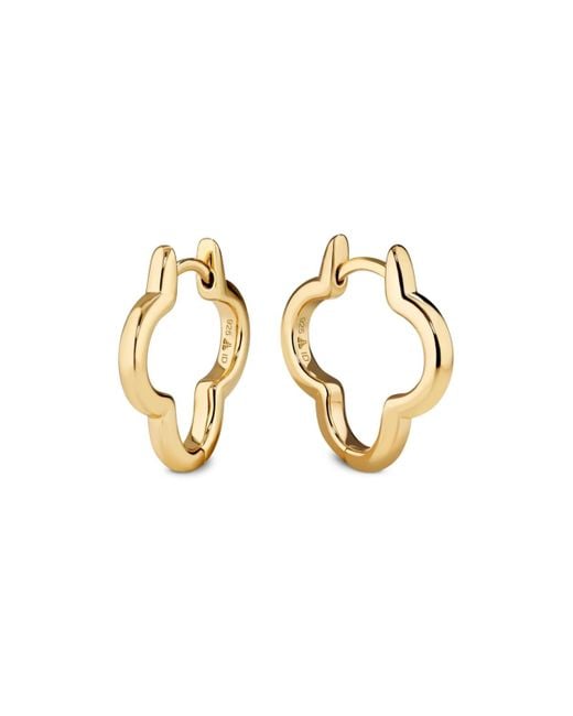DEVATA Metallic Clover Hoop Earrings