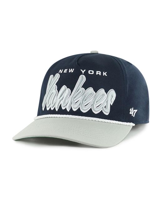 '47 Blue New York Yankees Drop Shadow Rope Hitch Adjustable Hat for men