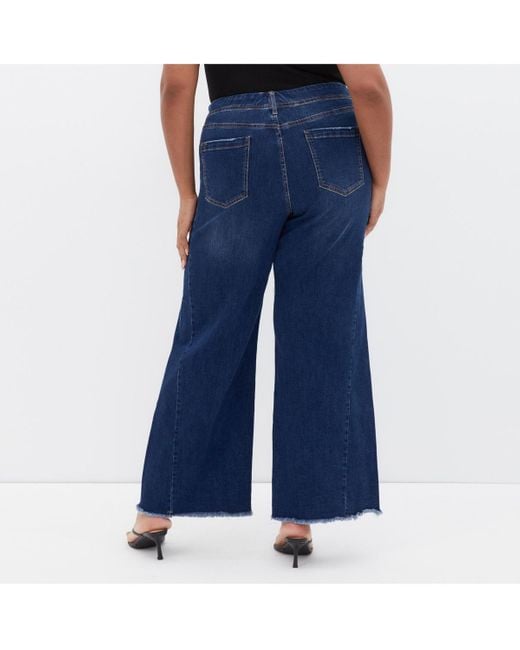 City Chic Blue Harley Fit Aliya Wide Leg Jean