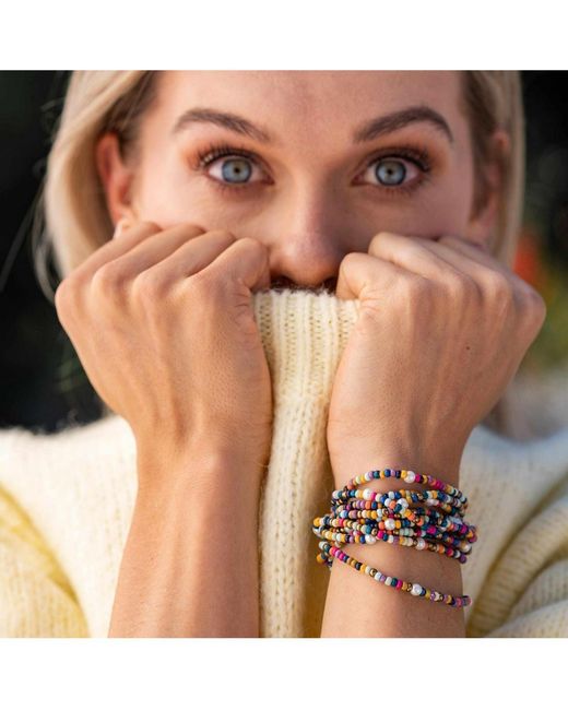 INK+ALLOY White Ink + Alloy Sage 10 Stranded Beaded Stackable Stretch Bracelets