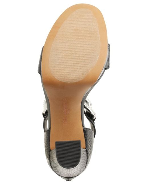 Karl Lagerfeld Black Anisha Ankle Strap Embellished Platform Sandals