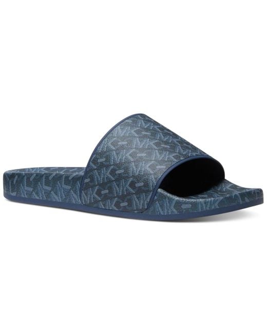 Michael Kors Blue Jake Slide Sandals for men