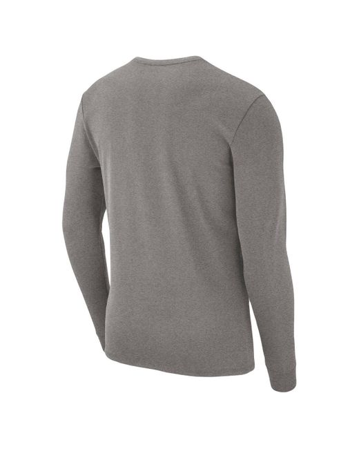 Nike Gray North Carolina Tar Heels Arch 2-hit Long Sleeve T-shirt for men