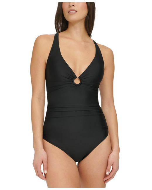 Tommy Hilfiger Black O-ring One-piece Swimsuit