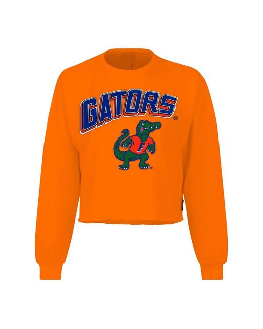 Spirit Jersey Orange Florida Gators Slouchy Cropped Long Sleeve T-shirt