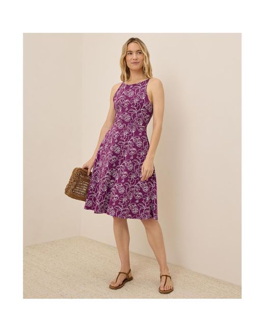 Pact Organic Cotton Fit & Flare Twist Back Dress in Purple | Lyst Pact Organic Cotton Fit & Flare Twist Back Dress in Purple | Lyst