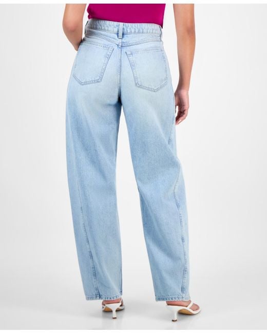 Boss Pink Cotton High-rise Ankle Balloon Jeans