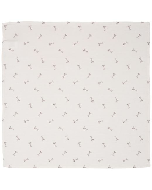 BarIII White Viscose Pocket Square for men