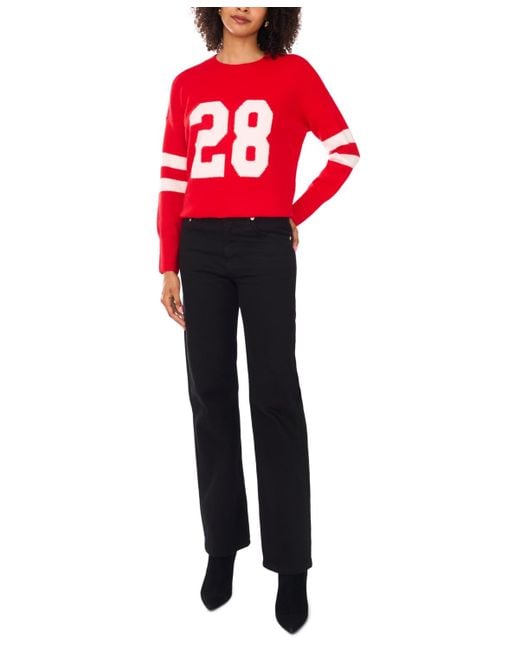 Vince Camuto Red Number 28 Pullover Sweater