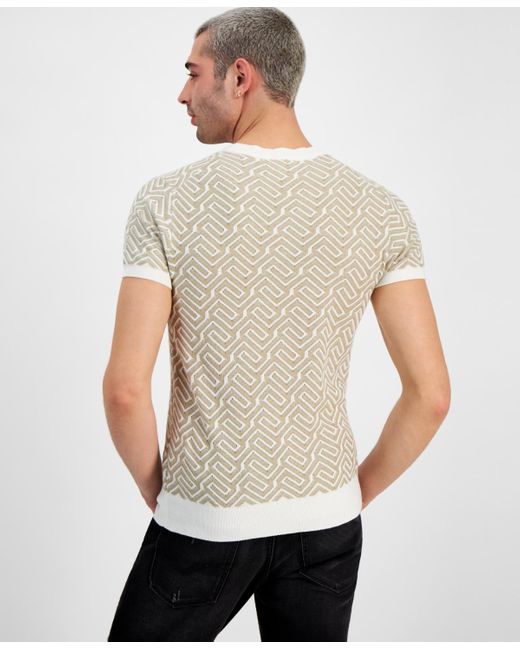 Guess Natural Regular-fit Carl Geometric T-shirt for men