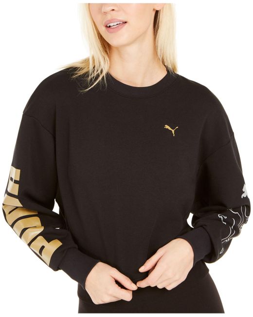 black and gold puma sweatshirt