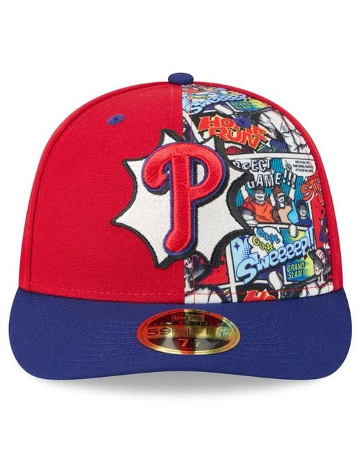 KTZ Red/royal Philadelphia Phillies 2025 Mlb Diamond Hero Edition Low Profile 59fifty Fitted Hat for men