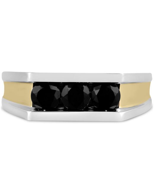 Macy's Black Diamond Three Stone Concave Ring (1-1/2 Ct. T.w. for men
