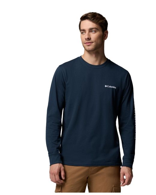Columbia Blue Fundamental Graphic Long-sleeve T-shirt for men