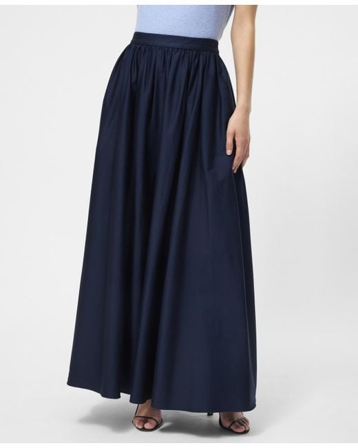 French Connection Blue Sateen Weave Maxi Skirt