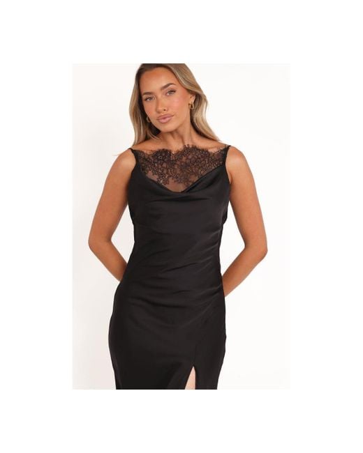 Petal & Pup Evana Lace Maxi Dress in Black | Lyst