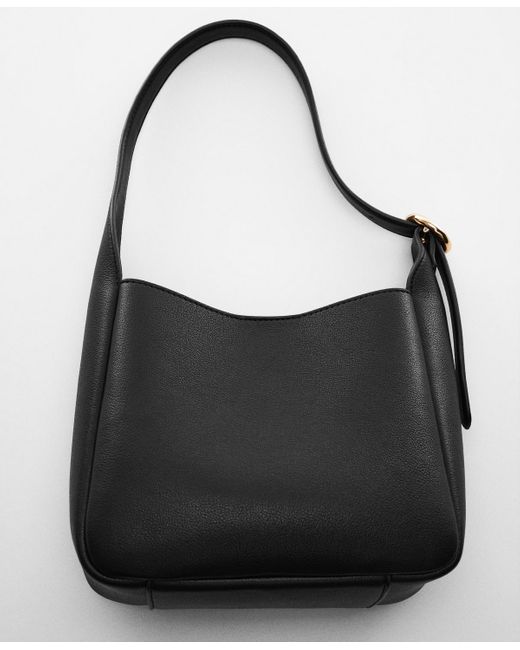 Mango Black Buckle Detail Shoulder Bag
