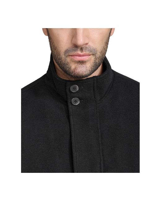 Cole Haan Black Stand-collar Long-sleeve Bomber Jacket for men