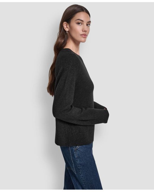 DKNY Blue Crewneck Long-sleeve Sweater