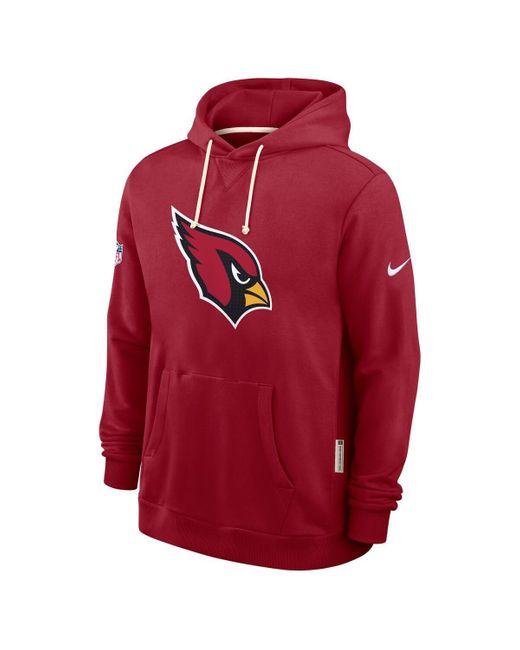 Nike Red Arizona S Sideline Initial Home Performance Pullover Hoodie for men