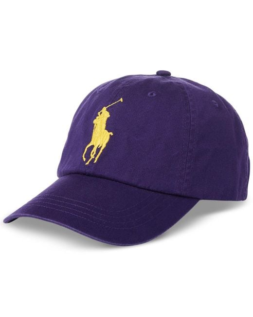 Polo Ralph Lauren Purple Big & Tall Cotton Chino Big Pony Baseball Cap for men