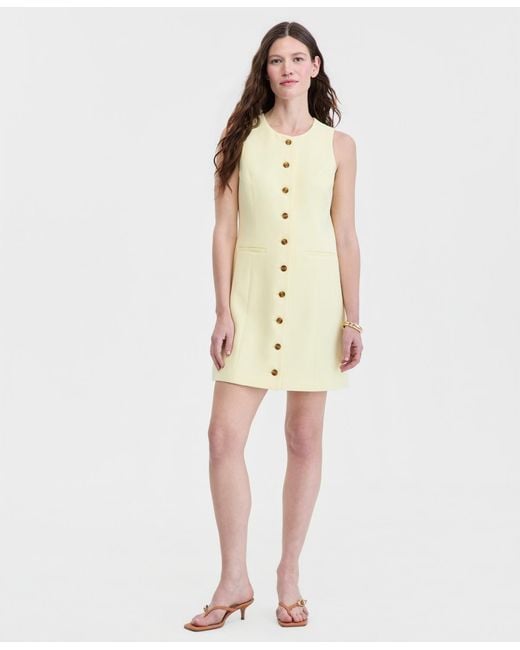 On 34th Natural Solid Crepe Mini Shift Dress