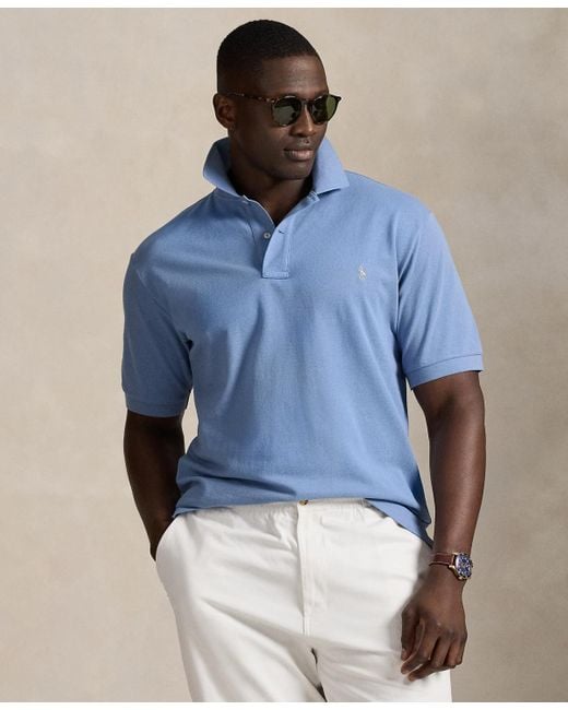 Polo Ralph Lauren Men's Blue Big Tall The Iconic Mesh Polo Shirt