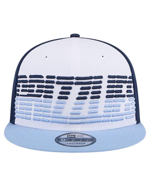 KTZ White/light Blue Memphis Grizzlies Throwback Gradient Tech Font 9fifty Snapback Hat for men