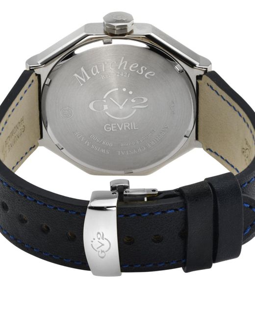 Gevril Marchese Leather Watch 44mm in Gray for Men Lyst