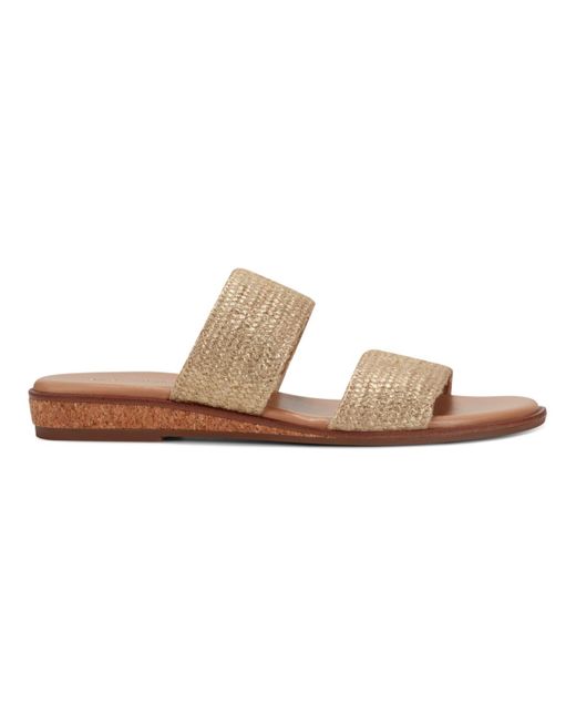 Easy Spirit Brown Loyal Woven Double Band Slip-on Sandals
