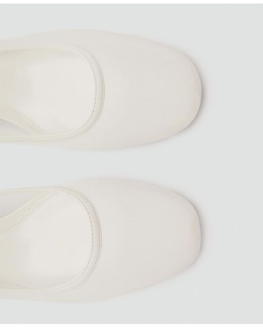 Mango White Buckle Strap Mesh Shoes