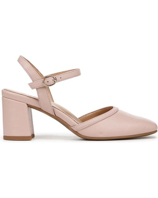 Naturalizer Pink Wave Square Toe Ankle Strap Pumps