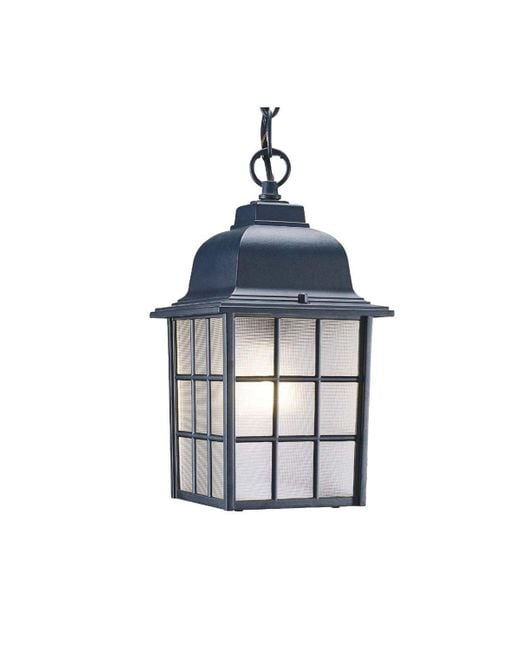 Slickblue Blue Window Pane Lantern Pendant Light – Decorative Lighting For Indoor & Outdoor Use
