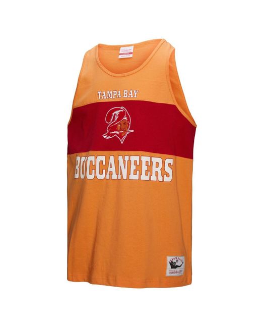 Mitchell & Ness Orange Tampa Bay Buccaneers Retro Color Block Tank Top for men