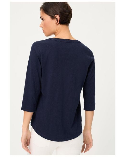 Olsen Blue Solid Henley T-shirt