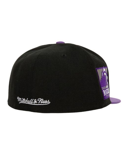 Mitchell & Ness Black, Purple Colorado Rockies Bases Loaded Fitted Hat