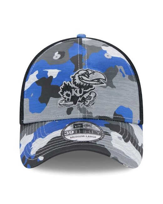 KTZ Blue Camo/black Kansas Jayhawks Active 39thirty Flex Hat for men