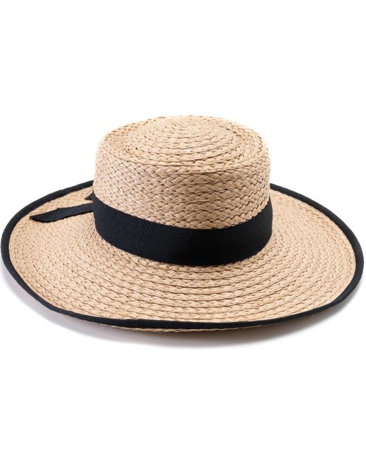 Vince Camuto Natural Grosgrain Ribbon Gondalier Hat
