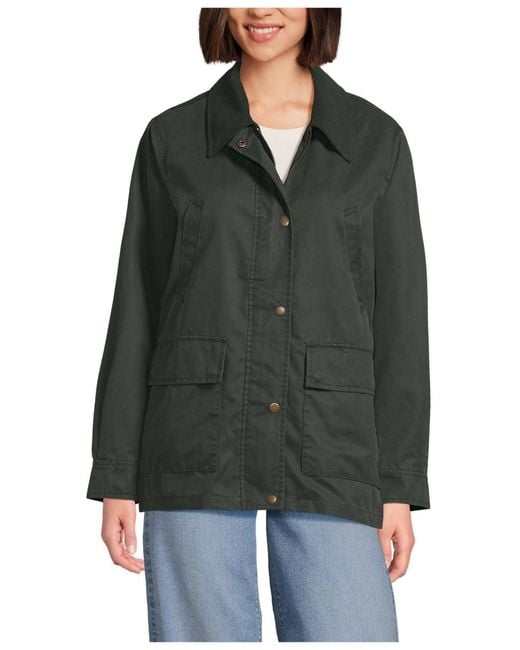 Lands' End Green Waxed Barn Jacket