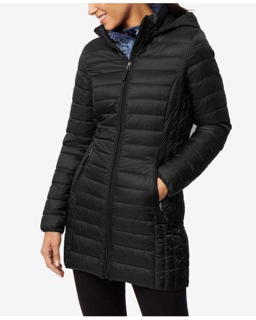 32 Degrees Black Packable Hooded Down Puffer Coat