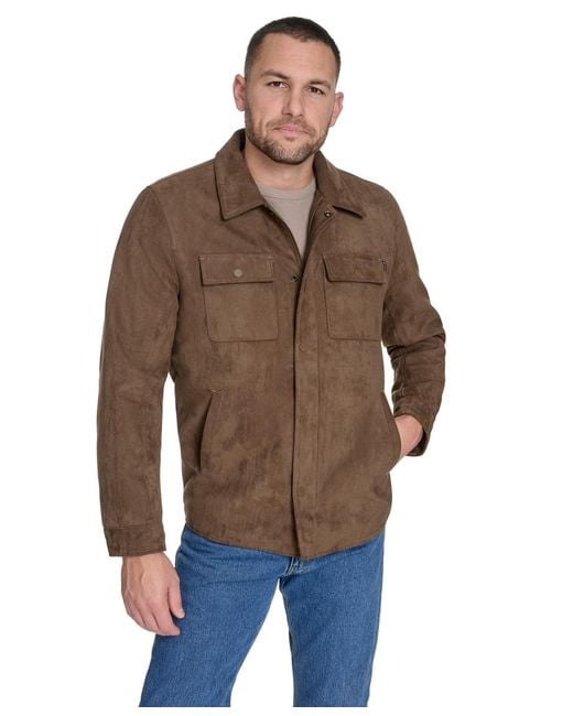 Dockers Brown Microsuede Shirt Jacket for men