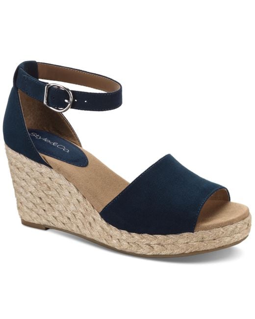 Style & Co. Blue Seleeney Wedge Sandals