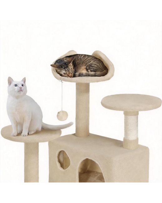 Aronkl Metallic Multi-level Cat Tree Tower