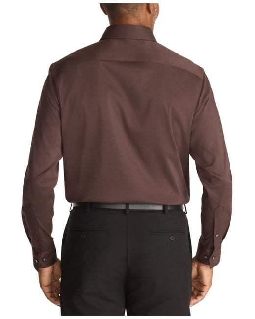 Van Heusen Regular Fit Spread Collar Dress Shirt in Brown for Men | Lyst Van Heusen Regular Fit Spread Collar Dress Shirt in Brown for Men | Lyst