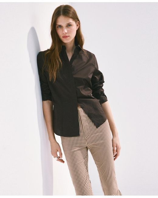 Mango Natural Gingham Capri Pants