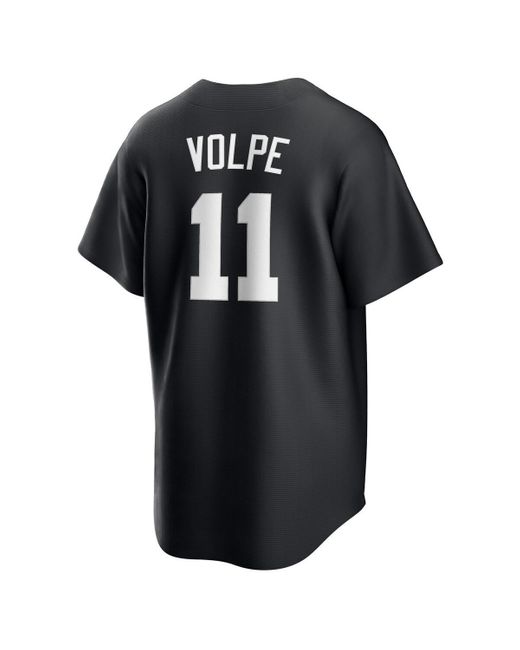 Nike Black Anthony Volpe New York Yankees Lights Out Replica Player Jersey for men
